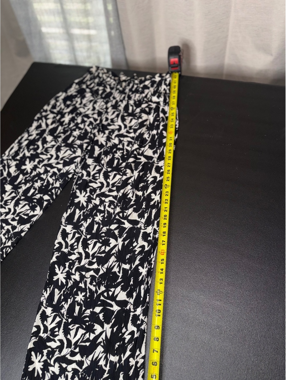RD Style Black and White Floral Wide Leg Pants